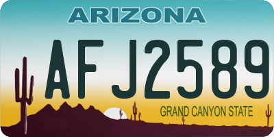 AZ license plate AFJ2589