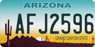 AZ license plate AFJ2596
