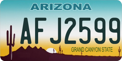 AZ license plate AFJ2599