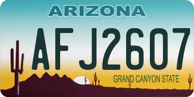 AZ license plate AFJ2607