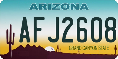 AZ license plate AFJ2608