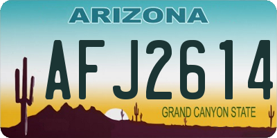 AZ license plate AFJ2614
