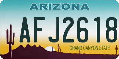 AZ license plate AFJ2618