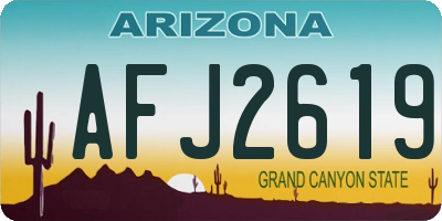 AZ license plate AFJ2619