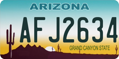 AZ license plate AFJ2634