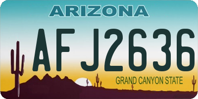 AZ license plate AFJ2636