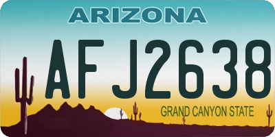 AZ license plate AFJ2638