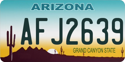 AZ license plate AFJ2639