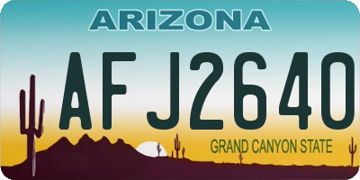 AZ license plate AFJ2640