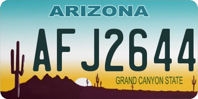 AZ license plate AFJ2644