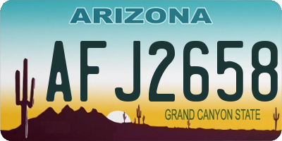 AZ license plate AFJ2658