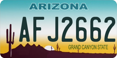 AZ license plate AFJ2662
