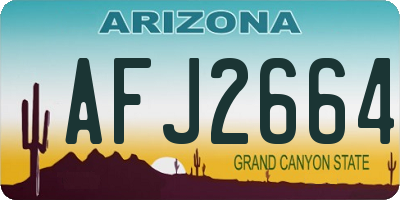 AZ license plate AFJ2664