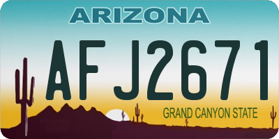 AZ license plate AFJ2671