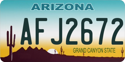 AZ license plate AFJ2672