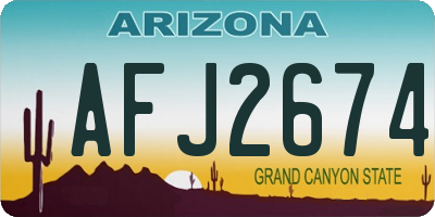 AZ license plate AFJ2674