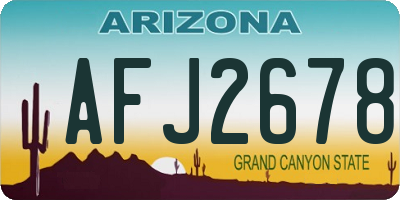 AZ license plate AFJ2678