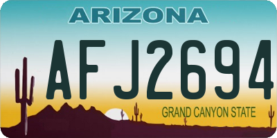 AZ license plate AFJ2694