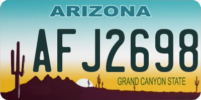 AZ license plate AFJ2698