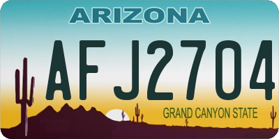AZ license plate AFJ2704