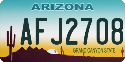 AZ license plate AFJ2708
