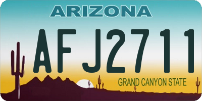 AZ license plate AFJ2711