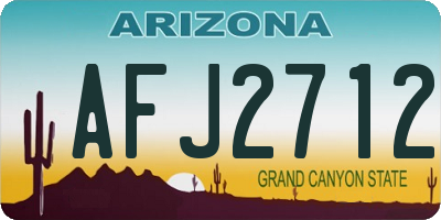 AZ license plate AFJ2712
