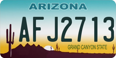 AZ license plate AFJ2713