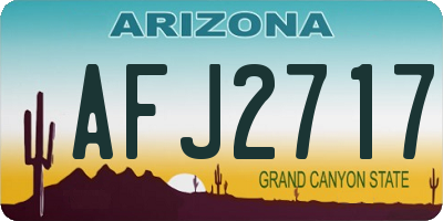 AZ license plate AFJ2717