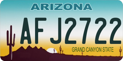 AZ license plate AFJ2722