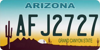 AZ license plate AFJ2727