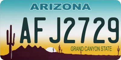 AZ license plate AFJ2729