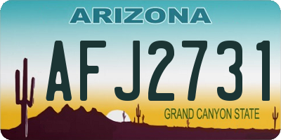 AZ license plate AFJ2731