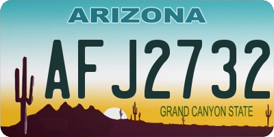 AZ license plate AFJ2732