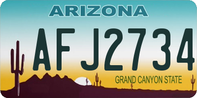 AZ license plate AFJ2734