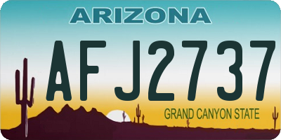AZ license plate AFJ2737
