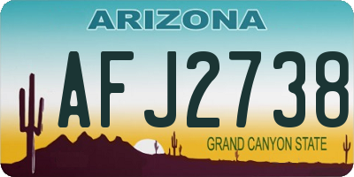 AZ license plate AFJ2738