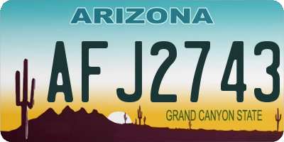 AZ license plate AFJ2743
