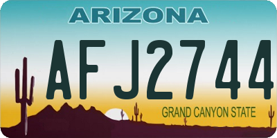 AZ license plate AFJ2744