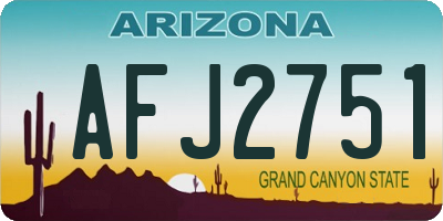AZ license plate AFJ2751
