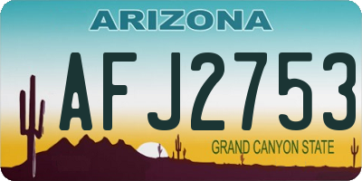 AZ license plate AFJ2753