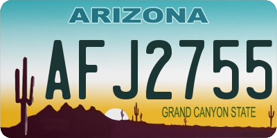 AZ license plate AFJ2755