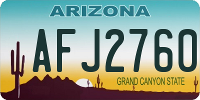 AZ license plate AFJ2760