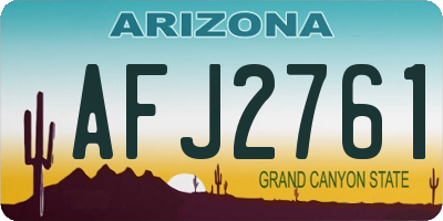 AZ license plate AFJ2761