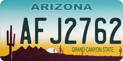 AZ license plate AFJ2762