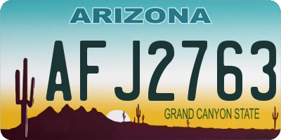 AZ license plate AFJ2763