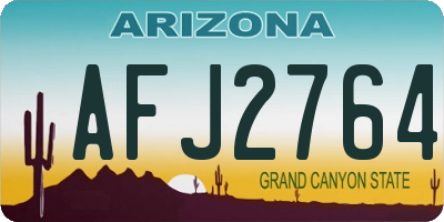 AZ license plate AFJ2764