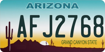 AZ license plate AFJ2768