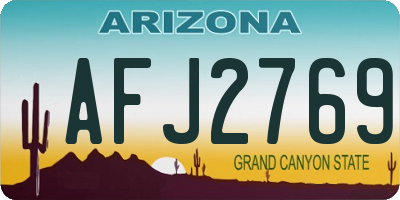 AZ license plate AFJ2769