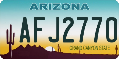 AZ license plate AFJ2770